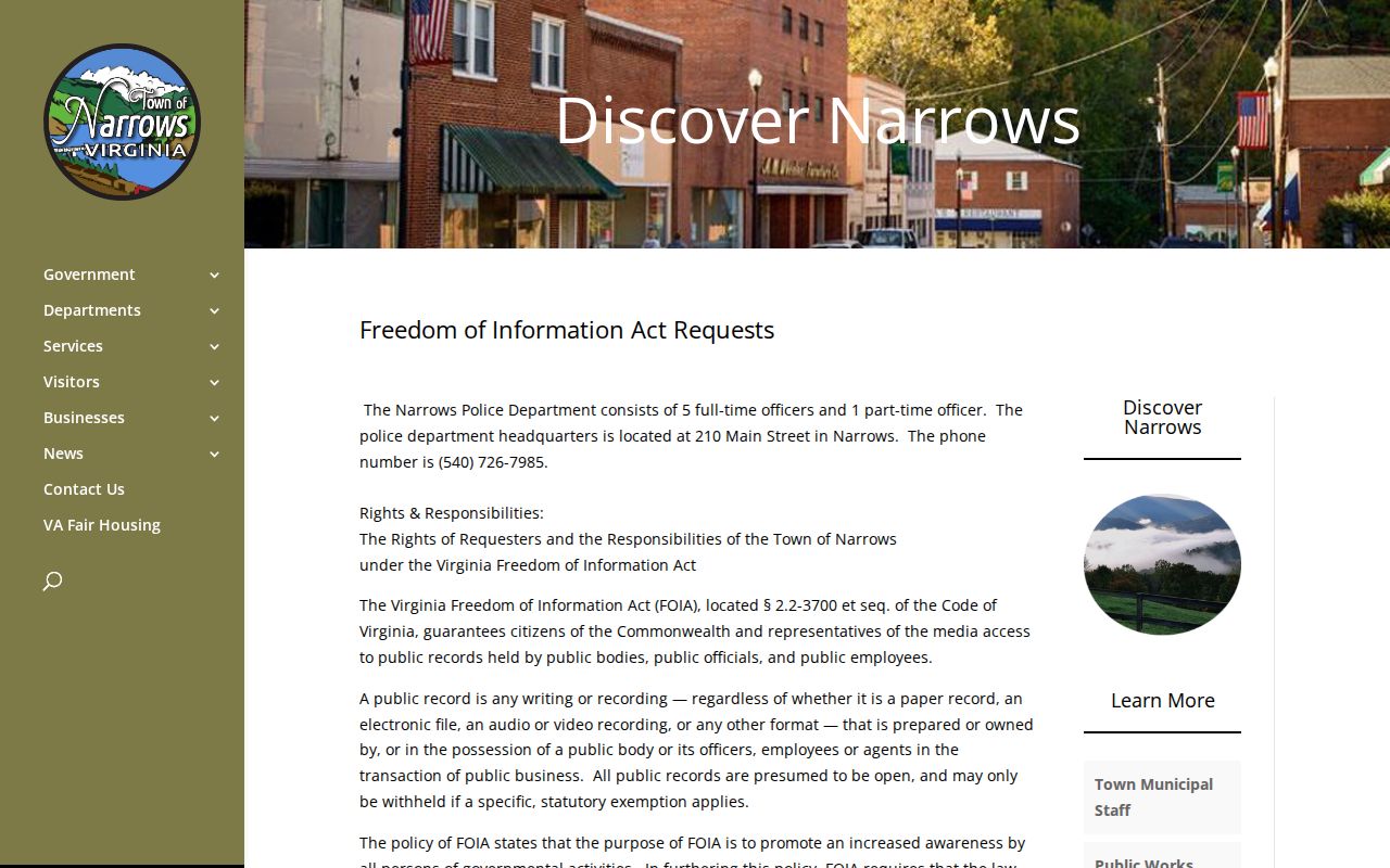 Narrows FOIA route for warrant-related town records in Giles County